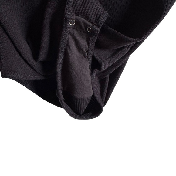 Everlane Ribbed Tencel Short Sleeve Bodysuit Black Size S - Picture 6 of 12